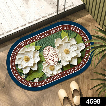 4598  3d Visual Anti-slip Absorbent Mat New Soft Super Absorbent Floor Mats Cute Flowers Shower Drying Bathroom Mat