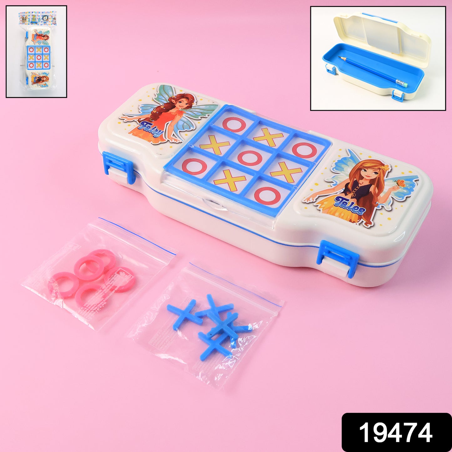 Kids Pencil Box With Built-in Tic Tac Toe Game