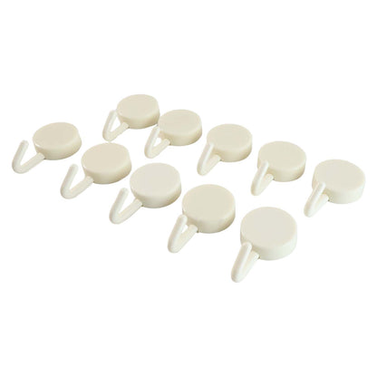 Self Adhesive Round Wall Hooks (10 Pc)