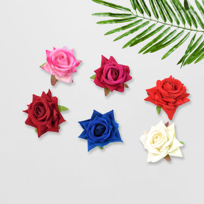 Colourful Flowing Flower Hair Pin (12 Pcs Set  Mix Color)