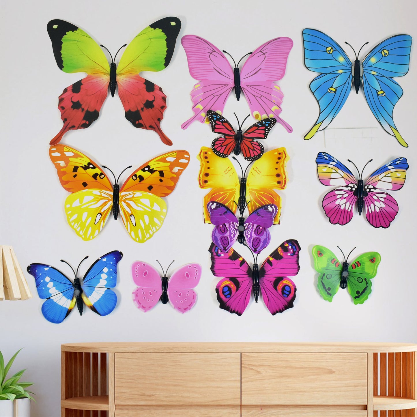 Decorative Colorful Butterfly Wall Stickers (12 Pc  Set)