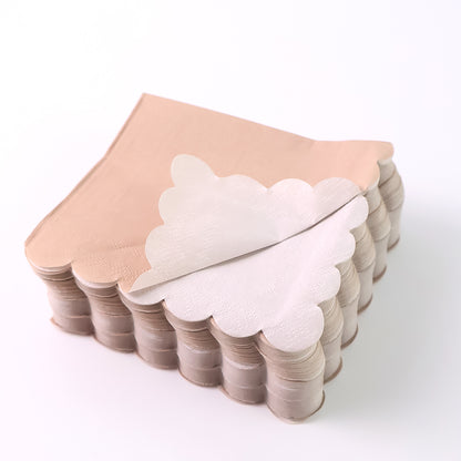 Disposable Scalloped Edge Tissue Napkins Set (120 Pc)