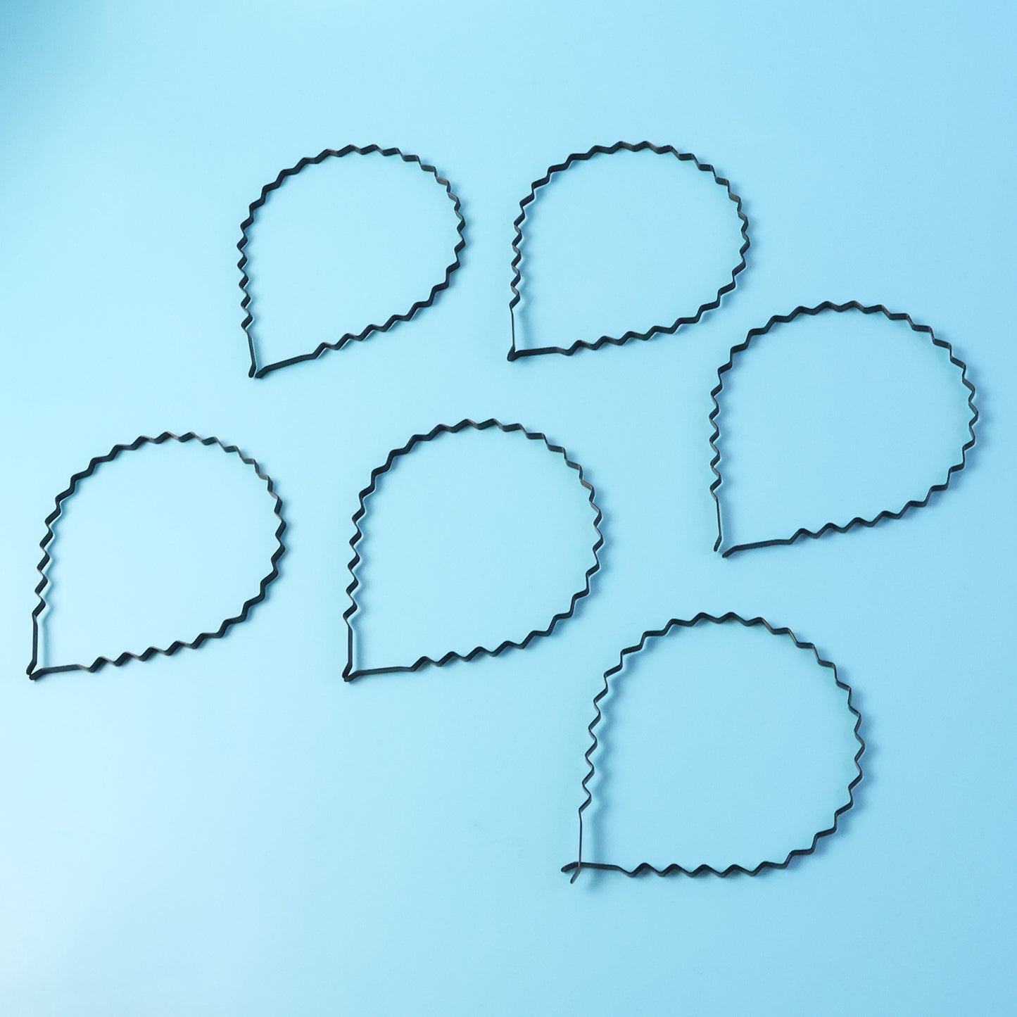 Premium Metal Zigzag Hair Bands For Men  Women (6 Pc)