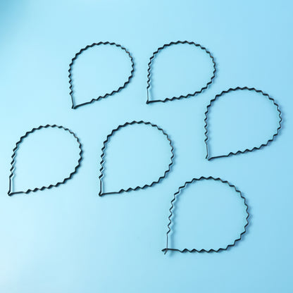 Premium Metal Zigzag Hair Bands For Men  Women (6 Pc)