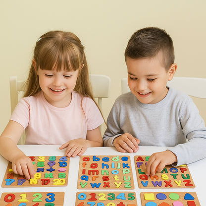 Wooden Learning Puzzle Board - (Mix  Design  1 Pc)