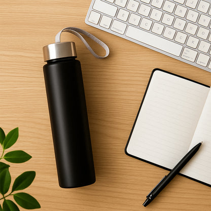 Portable Stainless Steel Water Bottle With Strap (Approx 250ml)