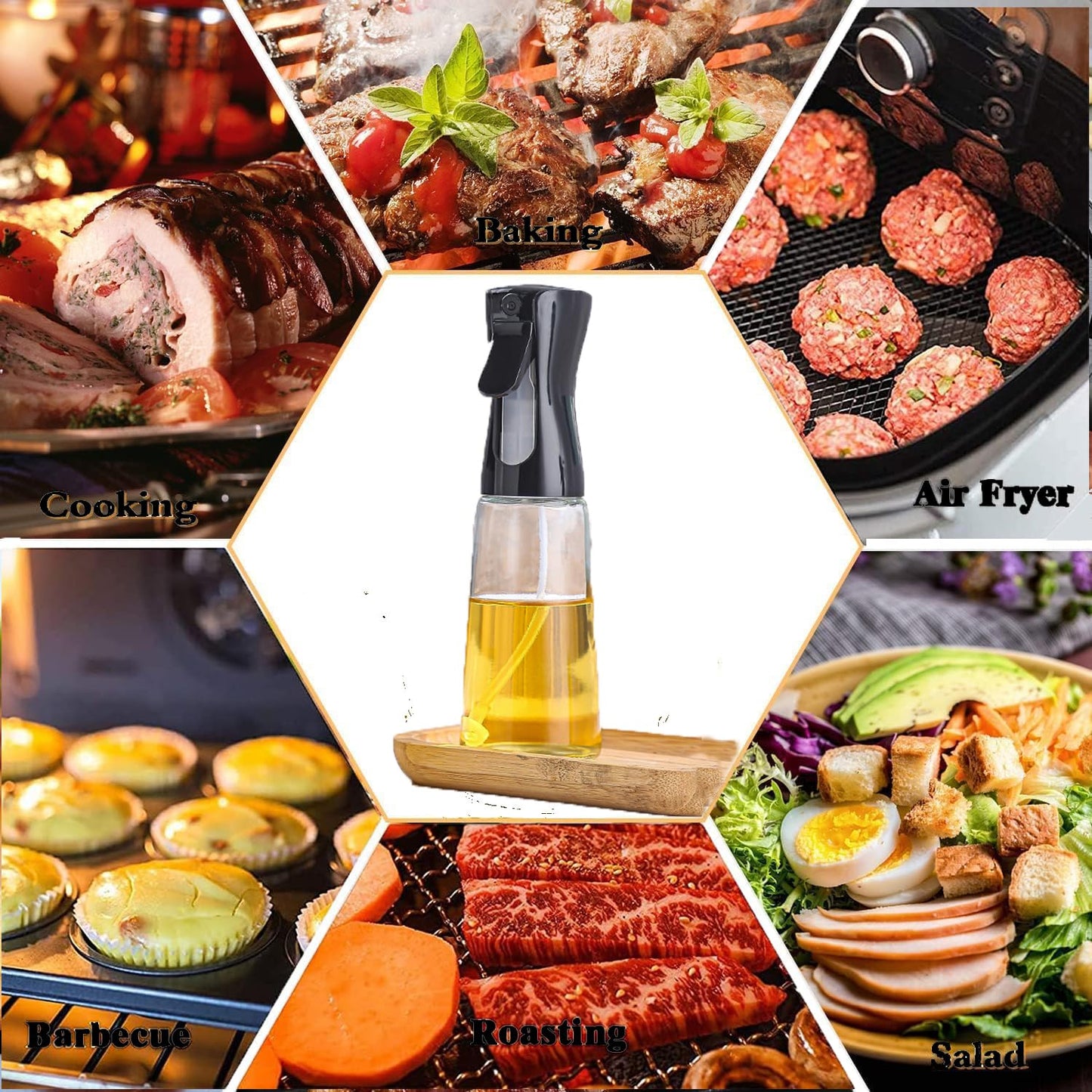 Glass Premium Oil Spray Bottle - (300 Ml Approx  1 Pc)