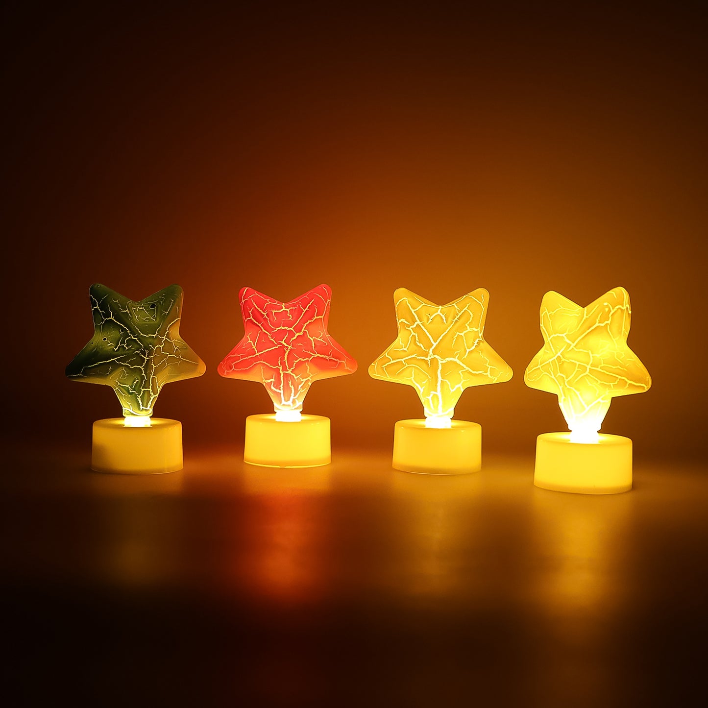 Star Shape Decorative Led Tealight Candles (4 Pc)