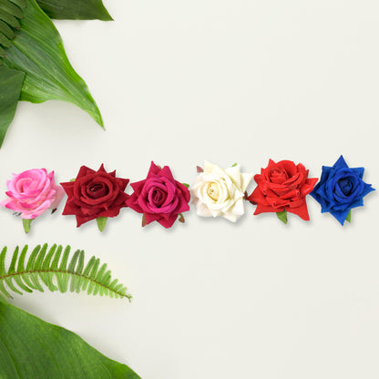 Colourful Flowing Flower Hair Pin (12 Pcs Set  Mix Color)