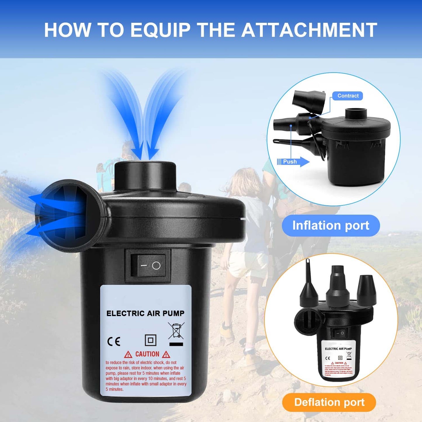 9080 Electric Air Pump For Ball  Balloon ( 3 Nozzle )