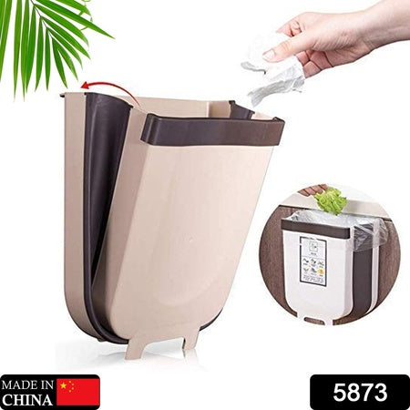 5873 Hanging Trash Can For Kitchen Cabinet Door Small Collapsible Foldable Waste Bins Hanging Trash Holder For Bathroom Bedroom Office Car Portable.