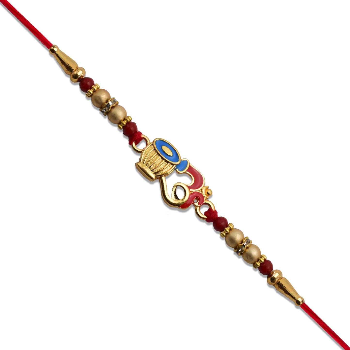 Matki Design Rakhi With Enamel Work  Beads